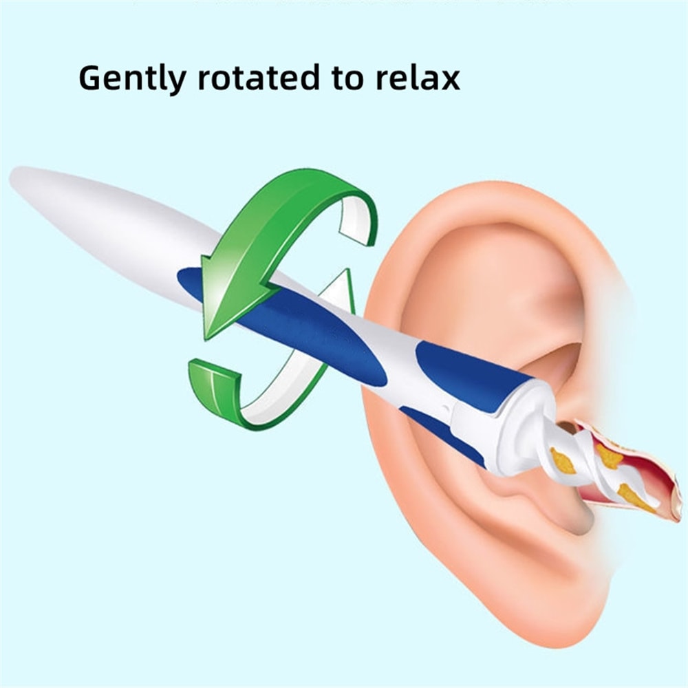 Soft Spiral Ear Wax Removal Kit with Silicone Tips Portable Reusable Ear Cleaner