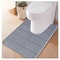 Silver Grey Non Slip Bath Mat Set Memory Foam Bathroom Rug and U Shape Toilet Mat
