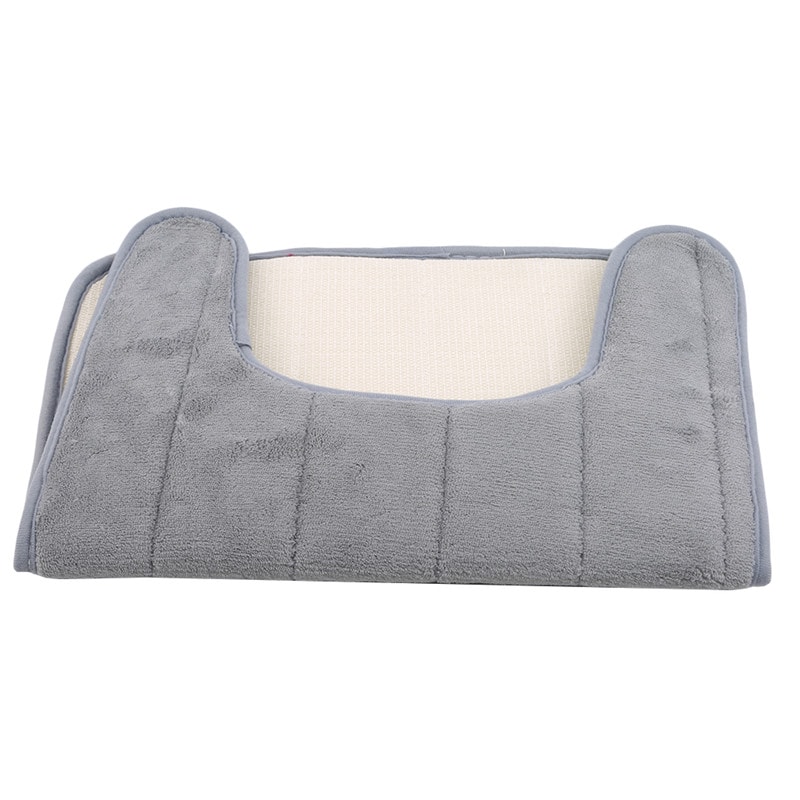 Silver Grey Non Slip Bath Mat Set Memory Foam Bathroom Rug and U Shape Toilet Mat