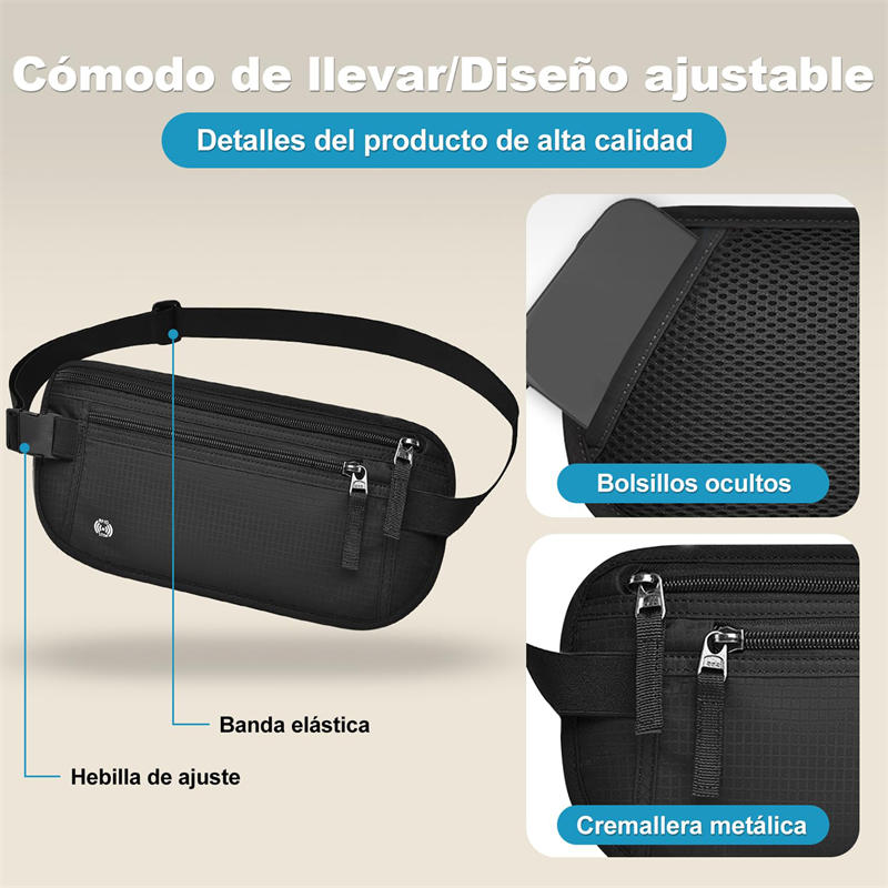 RFID Blocking Waterproof Money Belt Travel Passport Holder Waist Bag