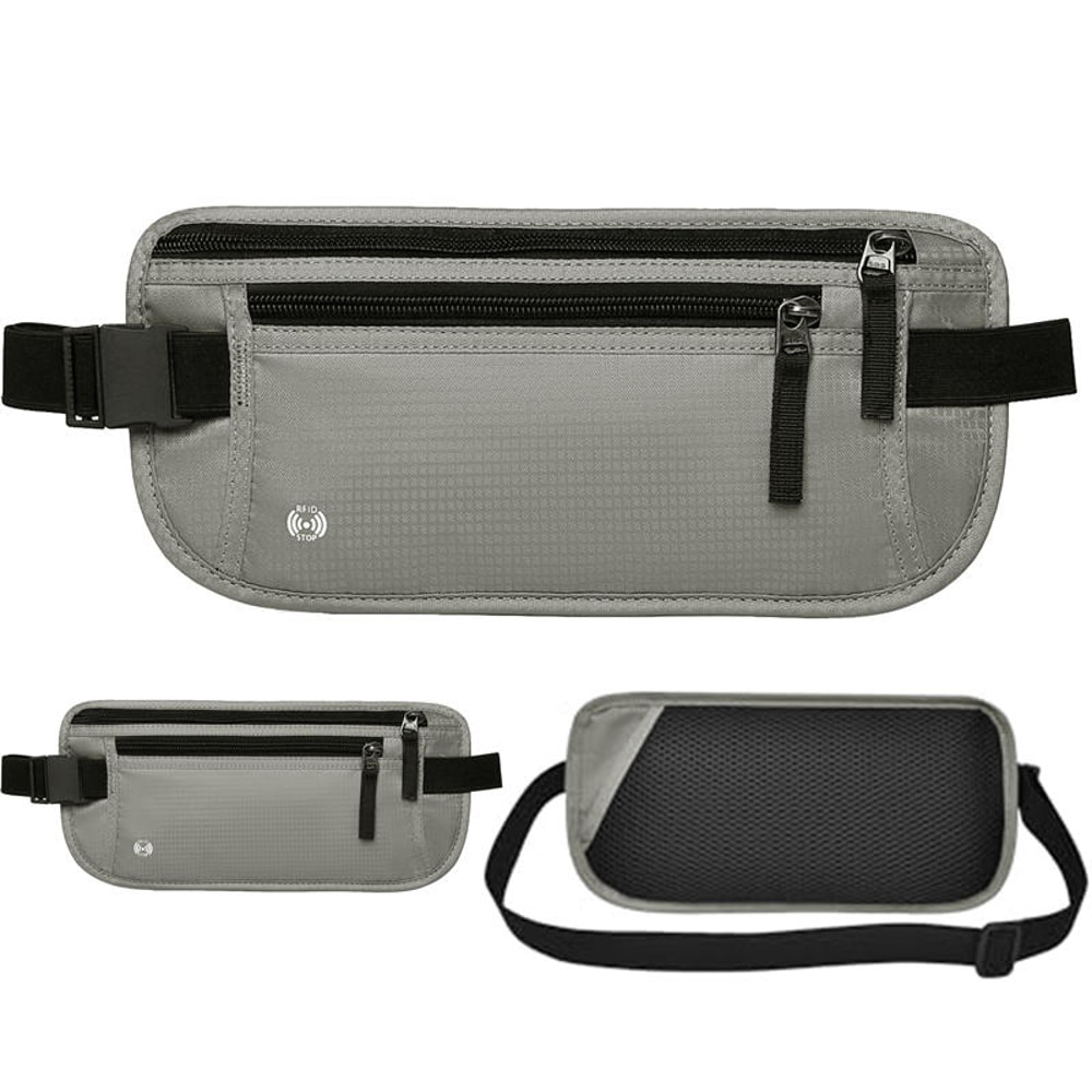 RFID Blocking Waterproof Money Belt Travel Passport Holder Waist Bag