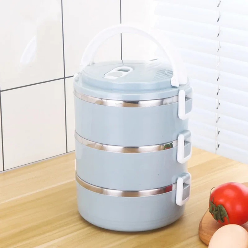 Stainless Steel Thermal Lunch Box Leakproof Microwave Bento Container