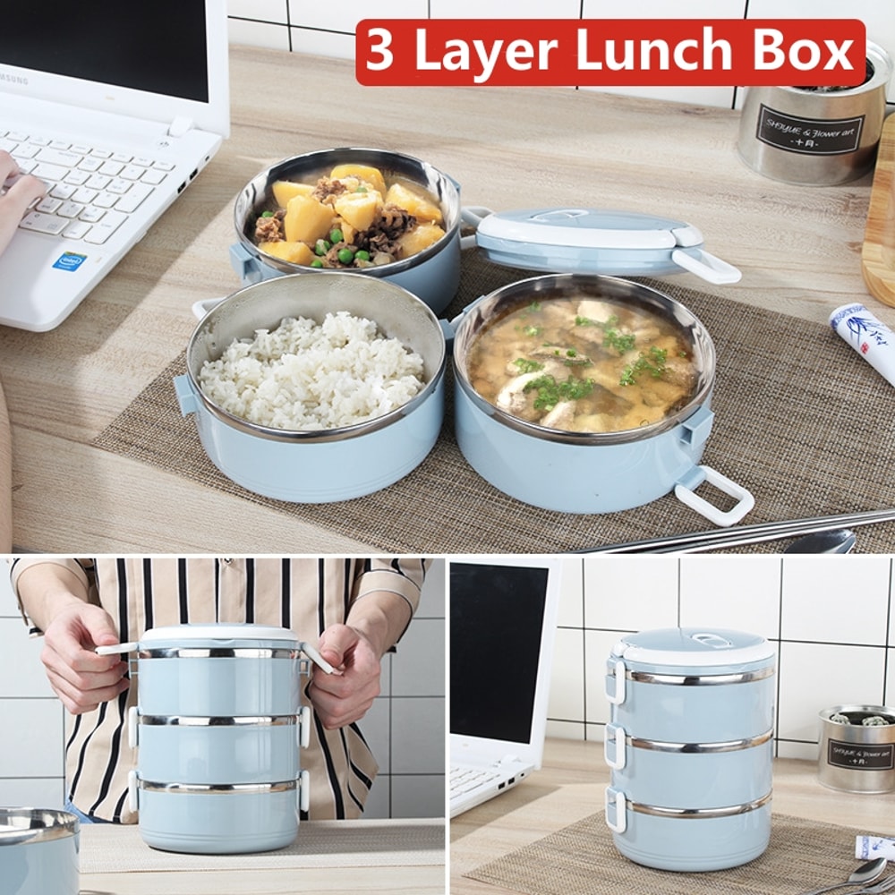 Stainless Steel Thermal Lunch Box Leakproof Microwave Bento Container