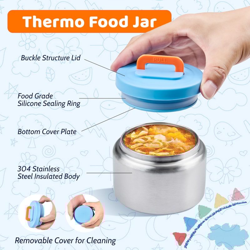 Insulated Bento Lunch Box Set with Snack and Sauce Containers