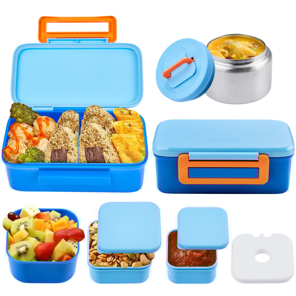 Insulated Bento Lunch Box Set with Snack and Sauce Containers