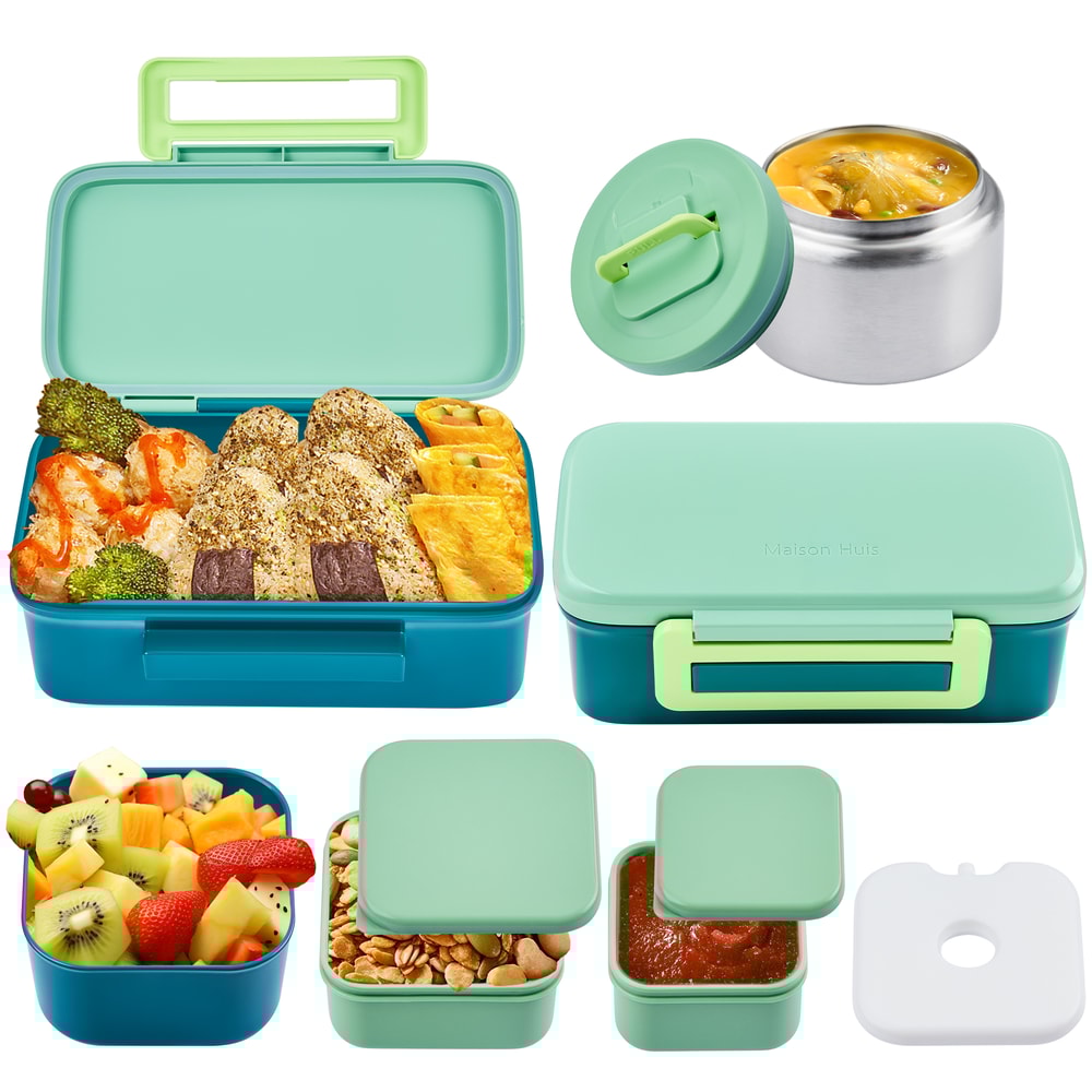 Insulated Bento Lunch Box Set with Snack and Sauce Containers