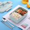 Wheat Straw Microwave Lunch Box With Spoon And Chopsticks For Kids School And Office 1