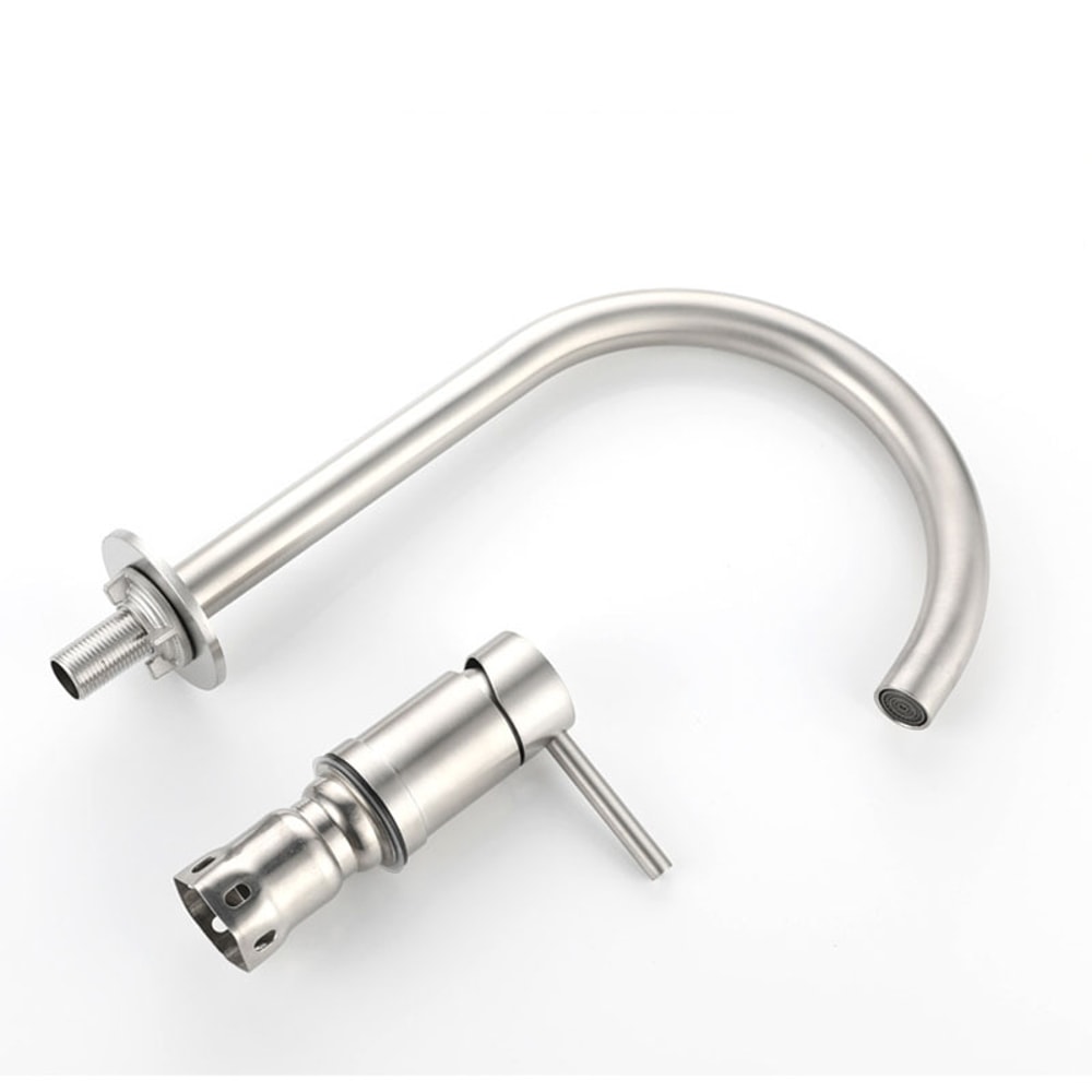 Stainless Steel Widespread Bathroom Faucet Hot And Cold Deck Mounted Basin Mixer 3