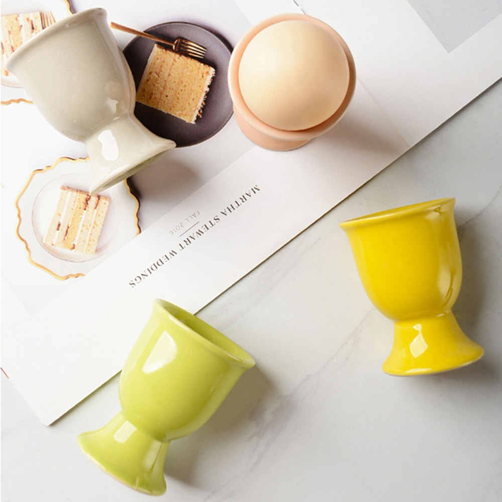 Macaron Ceramic Egg Cup Holder For Soft Boiled Eggs 4