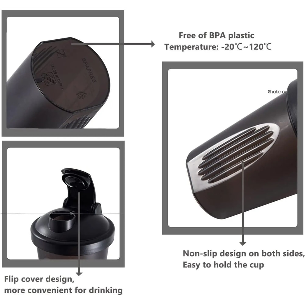 Protein Shaker Bottle Portable Gym Mixer Cup