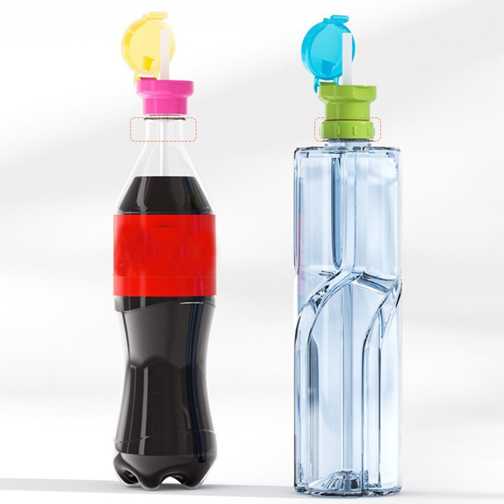 Kids Spill Proof Water Bottle Cap with Straw Reusable Sippy Cup Lid for Toddlers