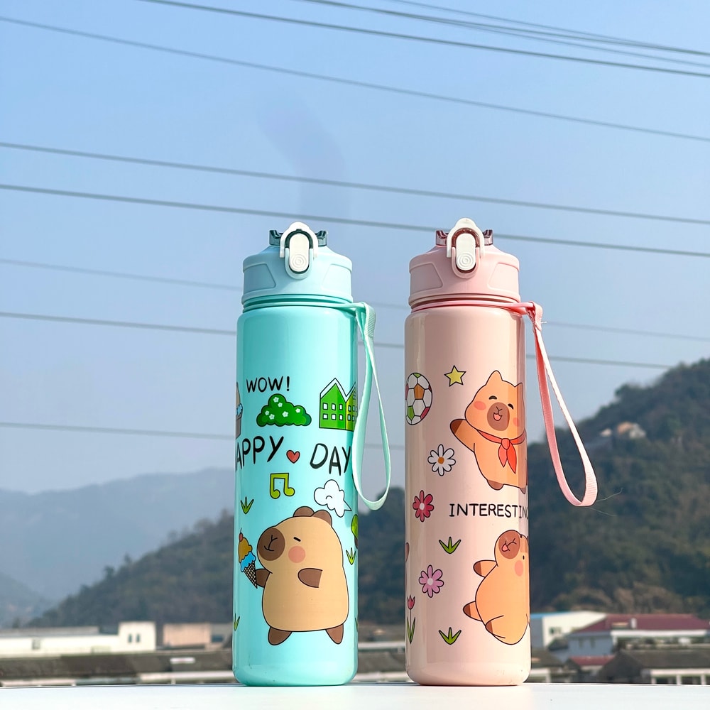 Cute Portable Straw Cup Large Capacity Water Bottle For Students And Girls 1