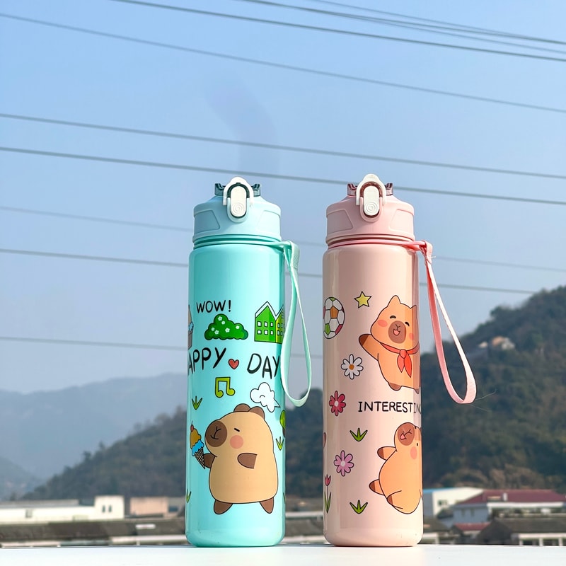 Cute Portable Straw Cup Large Capacity Water Bottle For Students And Girls 1