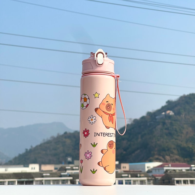 Cute Portable Straw Cup Large Capacity Water Bottle For Students And Girls 4