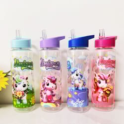 cute unicorn cup with straw large capacity kids tumbler for girls
