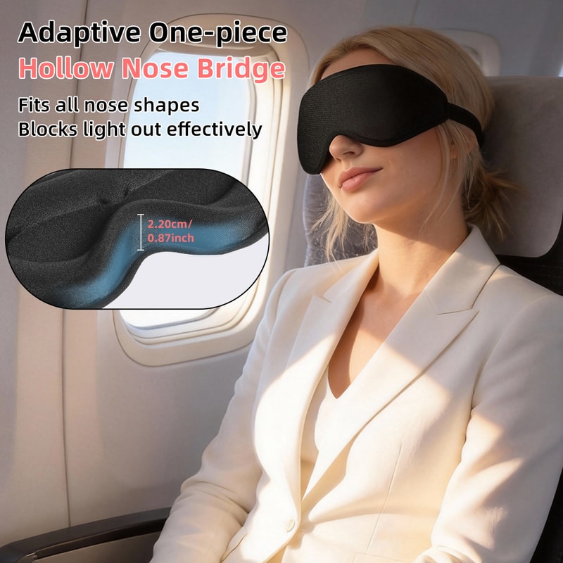 Breathable Sleep Mask for Deep Rest Blackout Eye Mask with Adjustable Fit