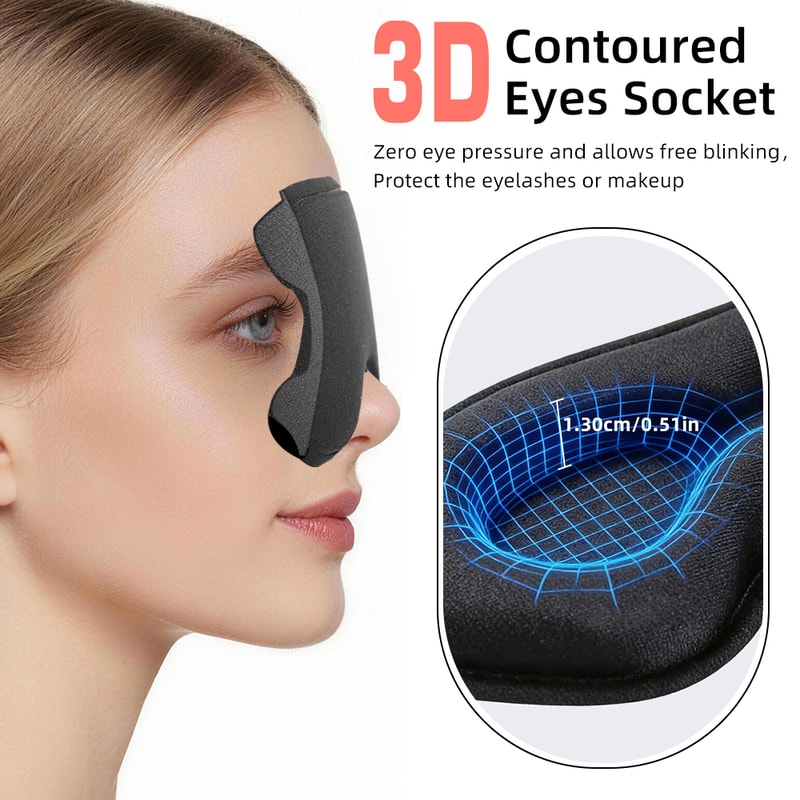 Breathable Sleep Mask for Deep Rest Blackout Eye Mask with Adjustable Fit