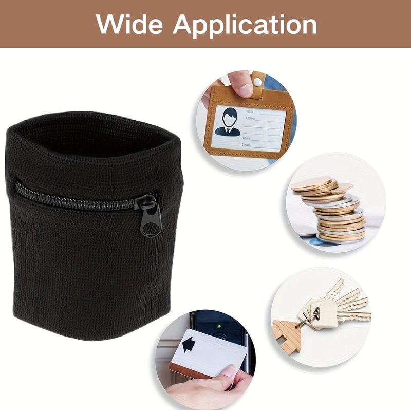 Lightweight Wrist Wallet Zipper Wristband for Running Hiking and Workouts