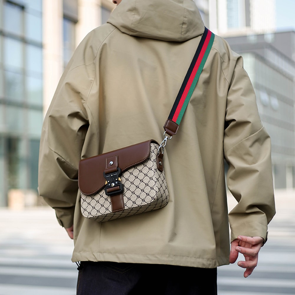 Mens Waterproof Jacquard Crossbody Bag For Business And Daily Commute 1