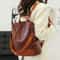 Anti Theft Women Backpack PU Leather Large Capacity Travel Backpack Purse 0