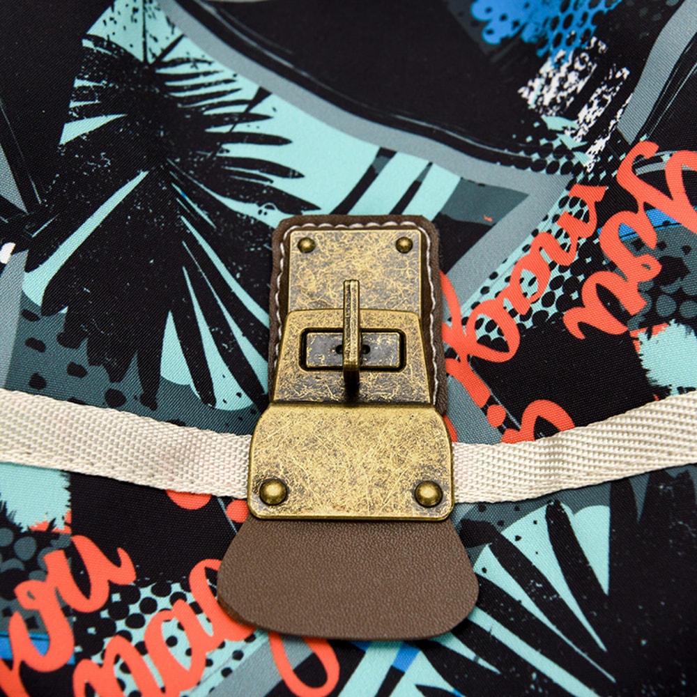 Vintage Pinecone Nylon Daypack For Women Brown Travel School Backpack 4