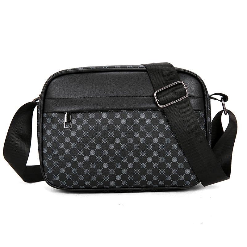 Lightweight PU Leather Men's Messenger Bag with Wide Strap for Work and Daily Travel