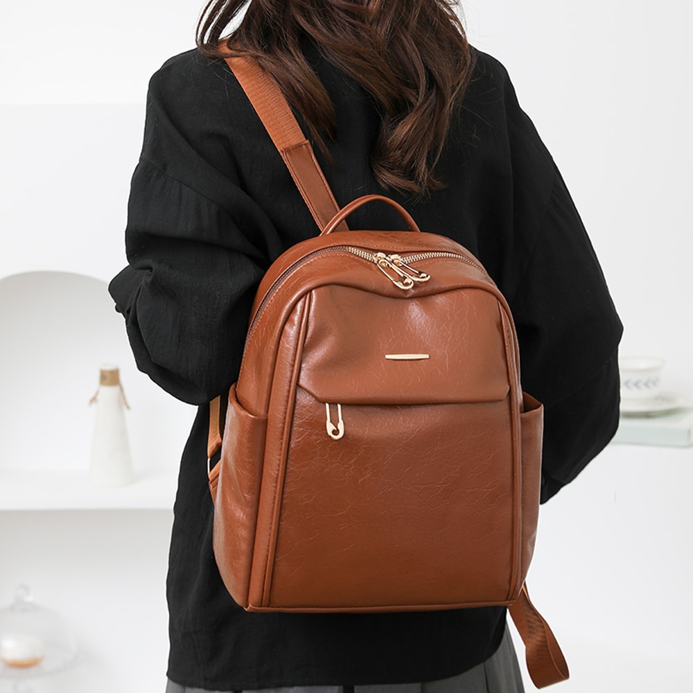 Luna Waterproof PU Backpack Purse for Women Large Capacity School and Travel Bag