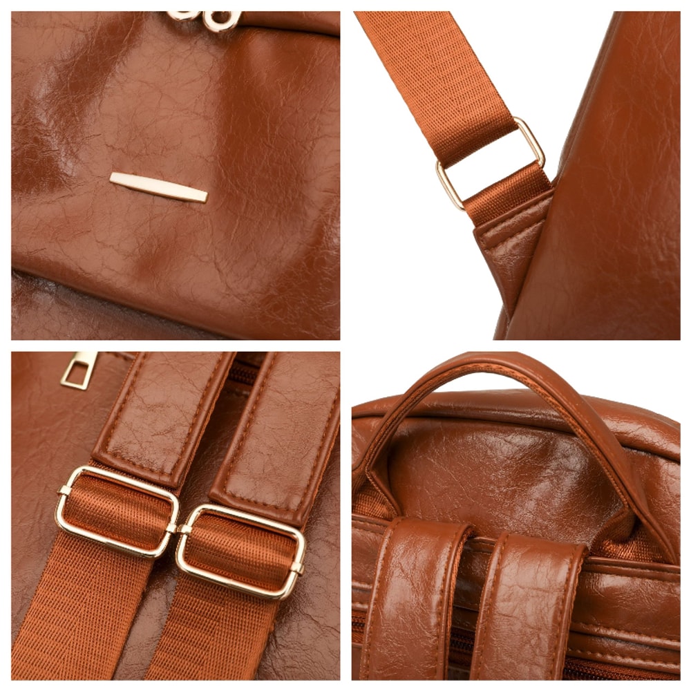 Luna Waterproof PU Backpack Purse for Women Large Capacity School and Travel Bag