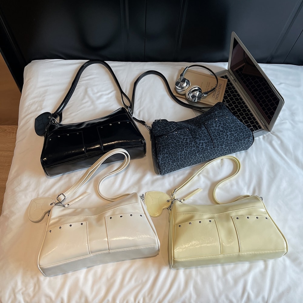 Elegant Large Capacity Shoulder Bag for Women PU Leather Underarm Handbag