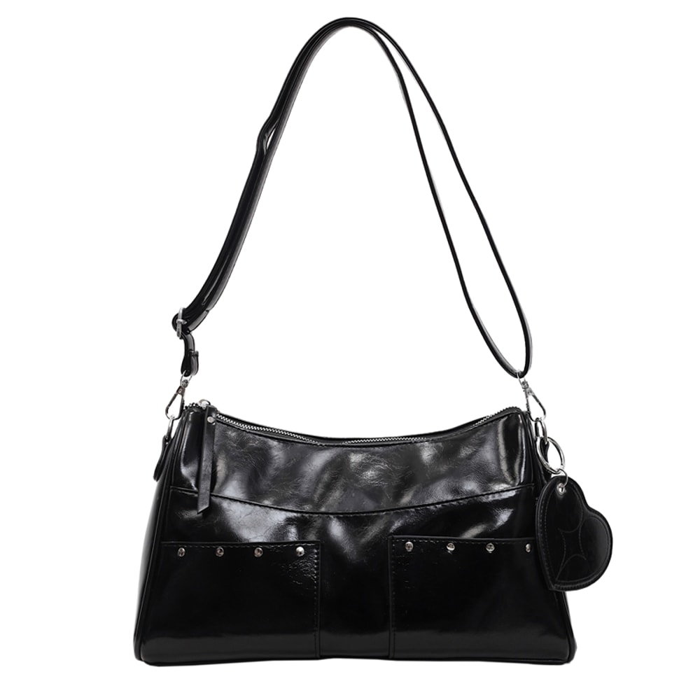 Elegant Large Capacity Shoulder Bag for Women PU Leather Underarm Handbag