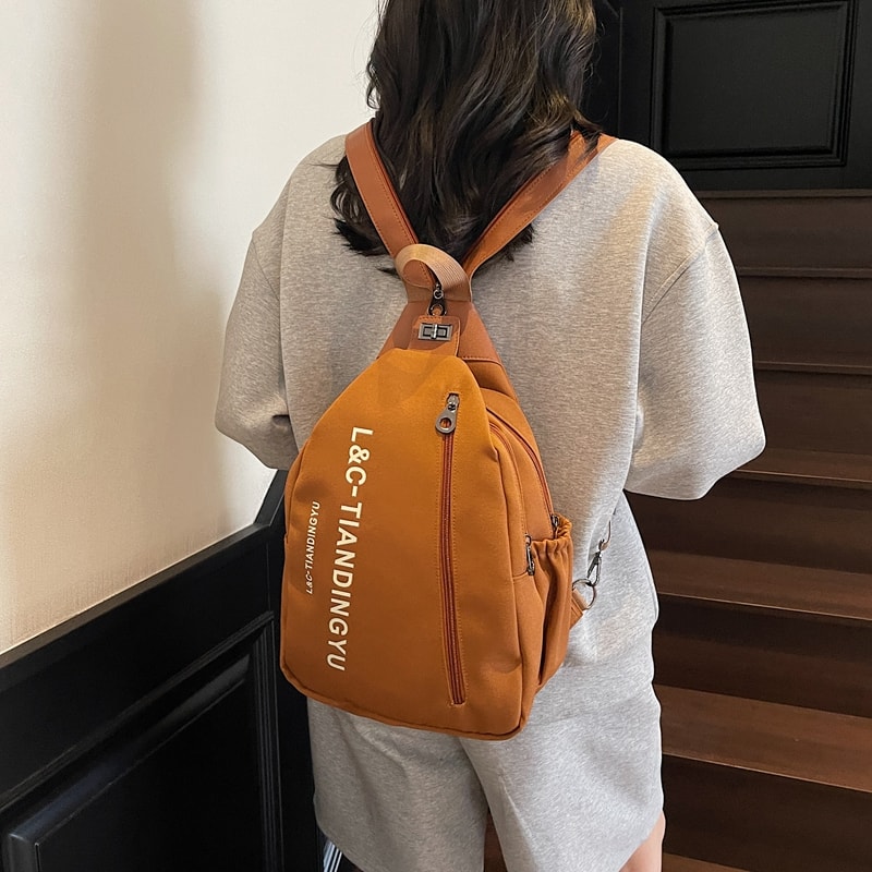 Anti Theft Sling Bag For Women Large Capacity Nylon Chest Crossbody 0