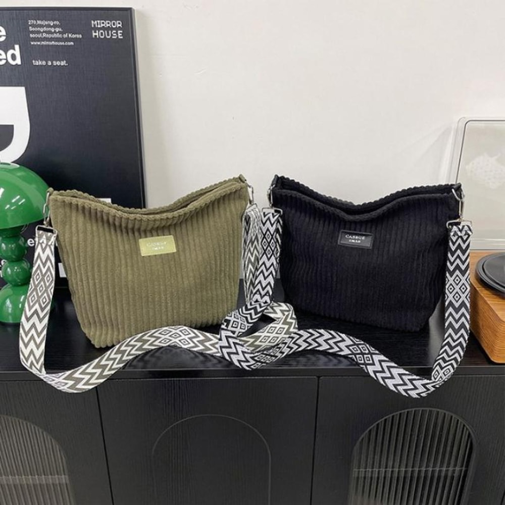 Everyday Corduroy Tote Crossbody Bag For Women Large Capacity Commuter Purse 1