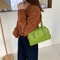 Green PU Leather Tote Bag For Women Large Capacity Everyday Shoulder Bag 2