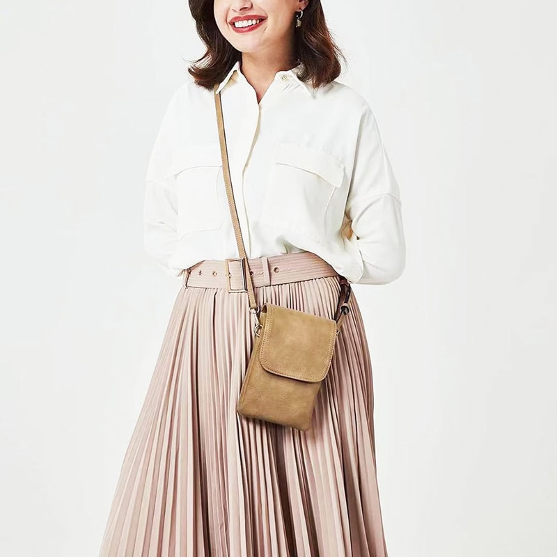 Elegant PU Leather Phone Crossbody Bag For Women Small Crossbody Purse 4