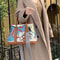 Painted Canvas Patchwork Tote Bag Large Capacity Printed Shoulder Handbag 0
