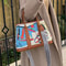 Painted Canvas Patchwork Tote Bag Large Capacity Printed Shoulder Handbag 2