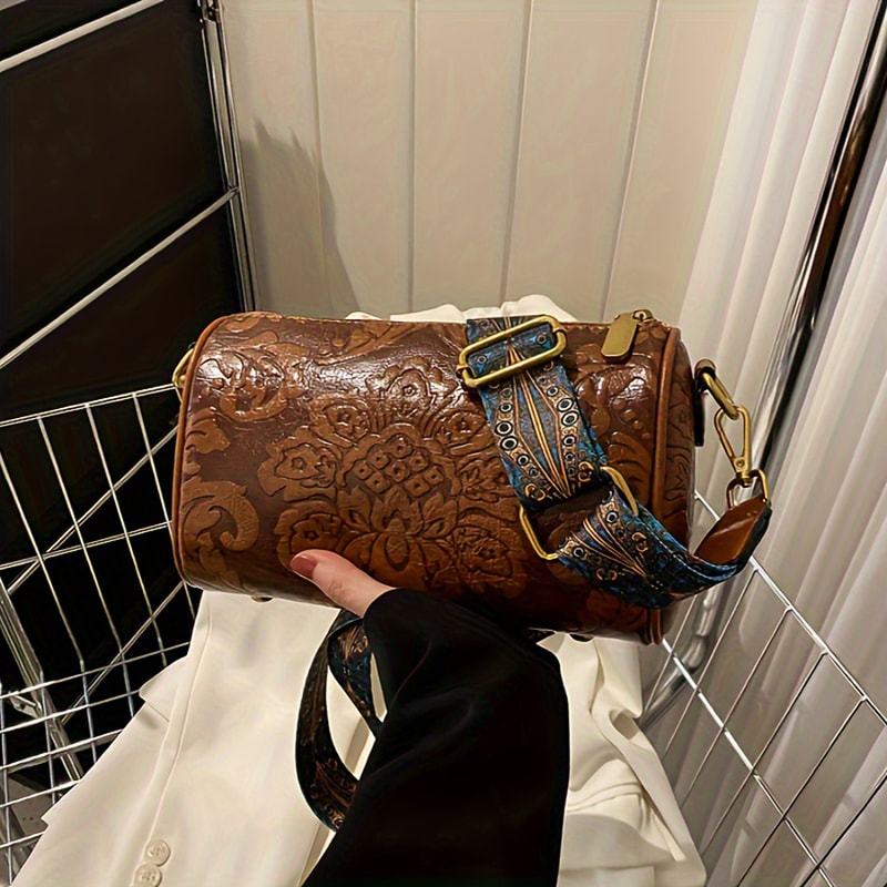 Chinese Style Retro Cylindrical Crossbody Bag For Women 2