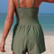 Tummy Control One Piece Swim Romper With Mesh Detail And Pockets 1