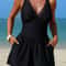 Tummy Control One Piece Swim Romper With Mesh Detail And Pockets 5