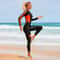 Womens Long Sleeve One Piece Swimsuit for Sun Protection Surfing and Diving