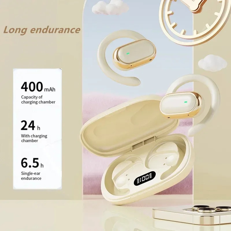 LED Display Wireless Earbuds with Noise Reduction Bluetooth Headphones