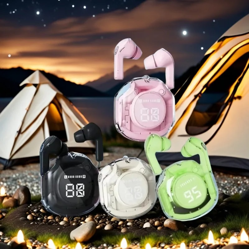 TWS Wireless Earbuds Bluetooth Headphones with Noise Reduction for Sport and Gaming