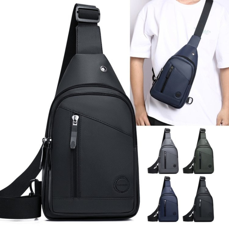 Mens Multi Pocket Crossbody Sling Bag for Travel Cycling and Daily Commute
