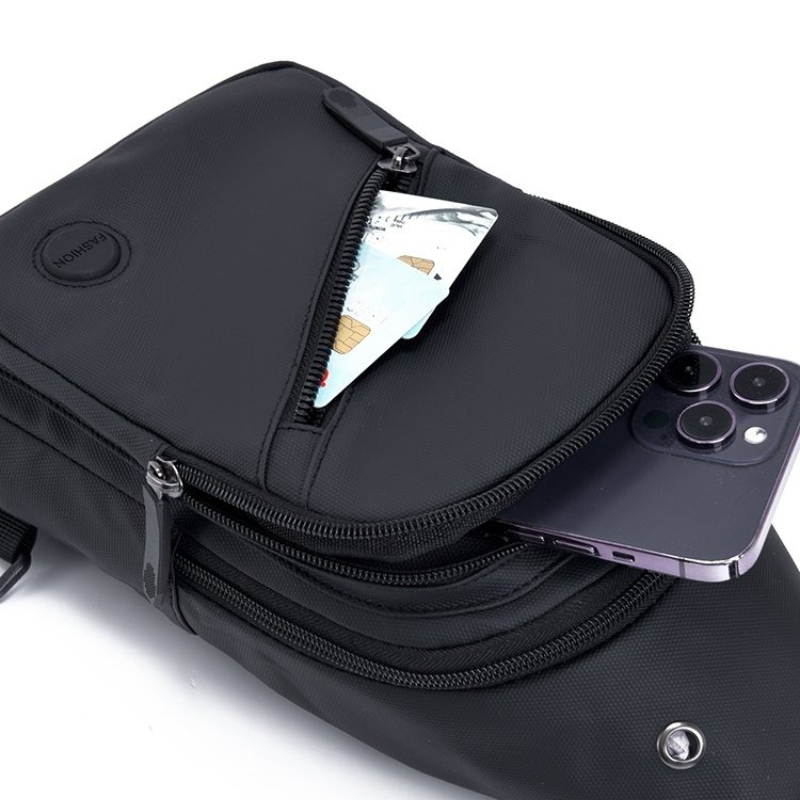 Mens Multi Pocket Crossbody Sling Bag for Travel Cycling and Daily Commute