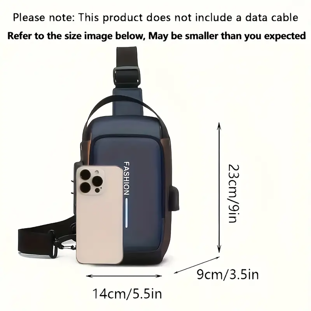 Oxford Crossbody Chest Pack with Phone Pocket for Travel and Daily Commute