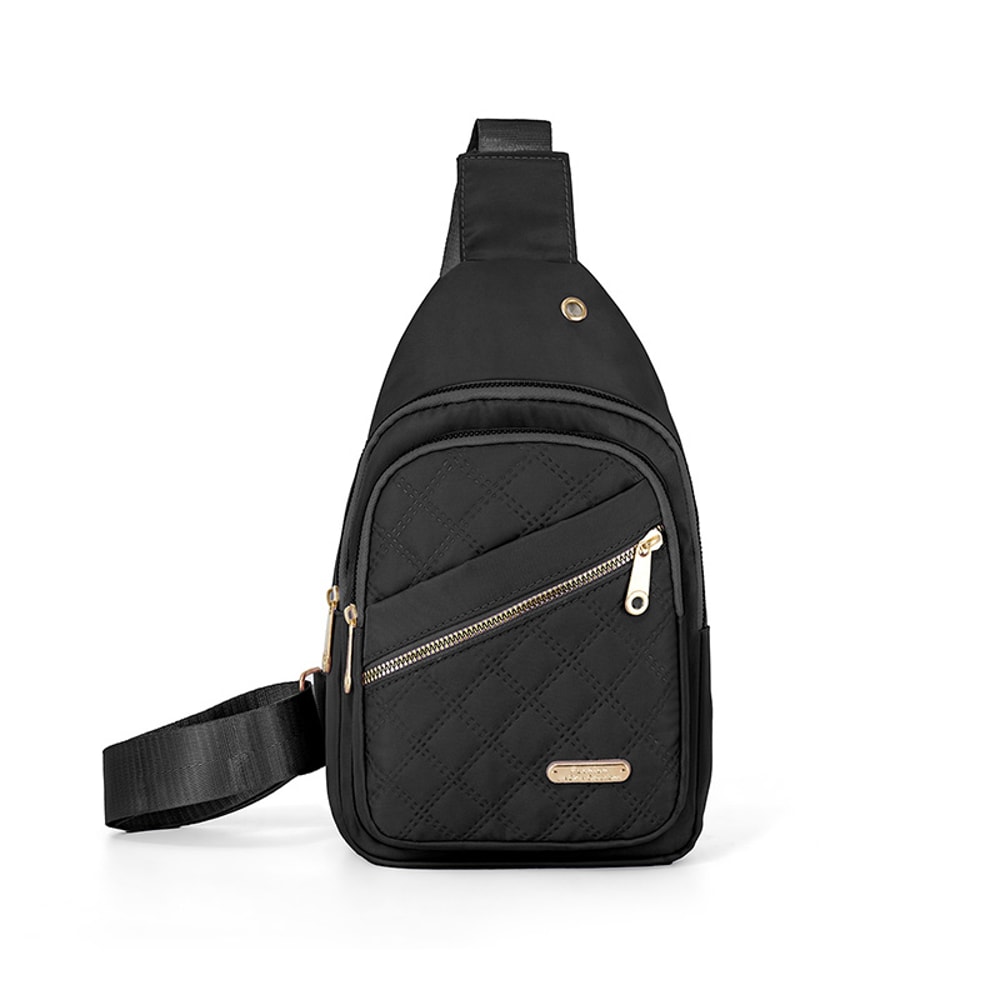 Quilted Crossbody Sling Bag for Women with Earphone Hole