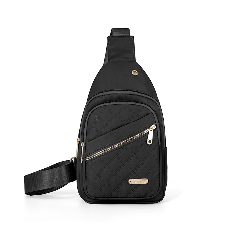 Quilted Crossbody Sling Bag for Women with Earphone Hole
