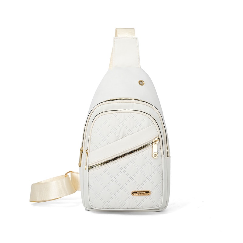 Quilted Crossbody Sling Bag for Women with Earphone Hole