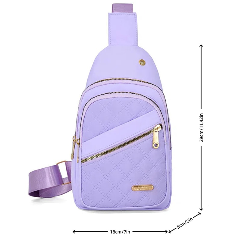 Quilted Crossbody Sling Bag for Women with Earphone Hole