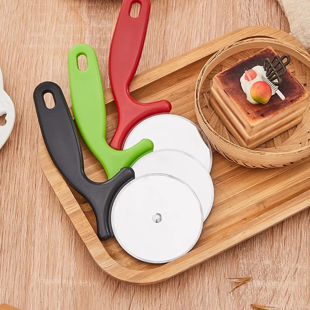 Stainless Steel Pizza Cutter Roller Wheel for Pastry Dough and Cakes